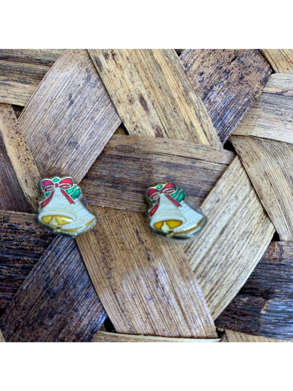 Small Bell Earrings Holiday Christmas .5"